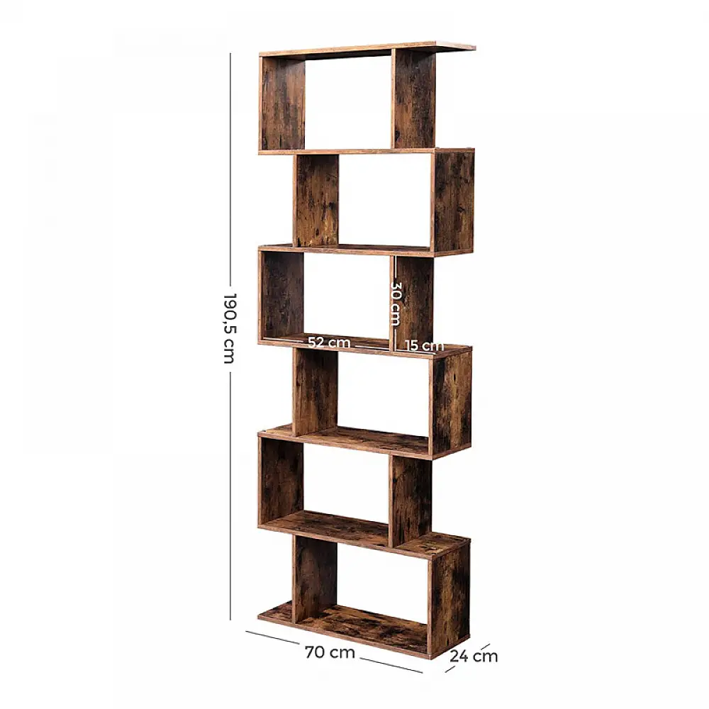 Ξύλινη Βιβλιοθήκη με 6 Ράφια 70 x 24 x 190.5 cm VASAGLE LBC61BX