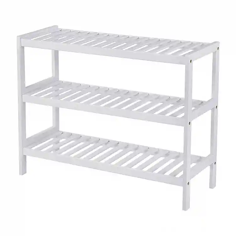 Ξύλινο Stand Αποθήκευσης Παπουτσιών με 3 Ράφια 70 x 26 x 55 cm Songmics LBS13W
