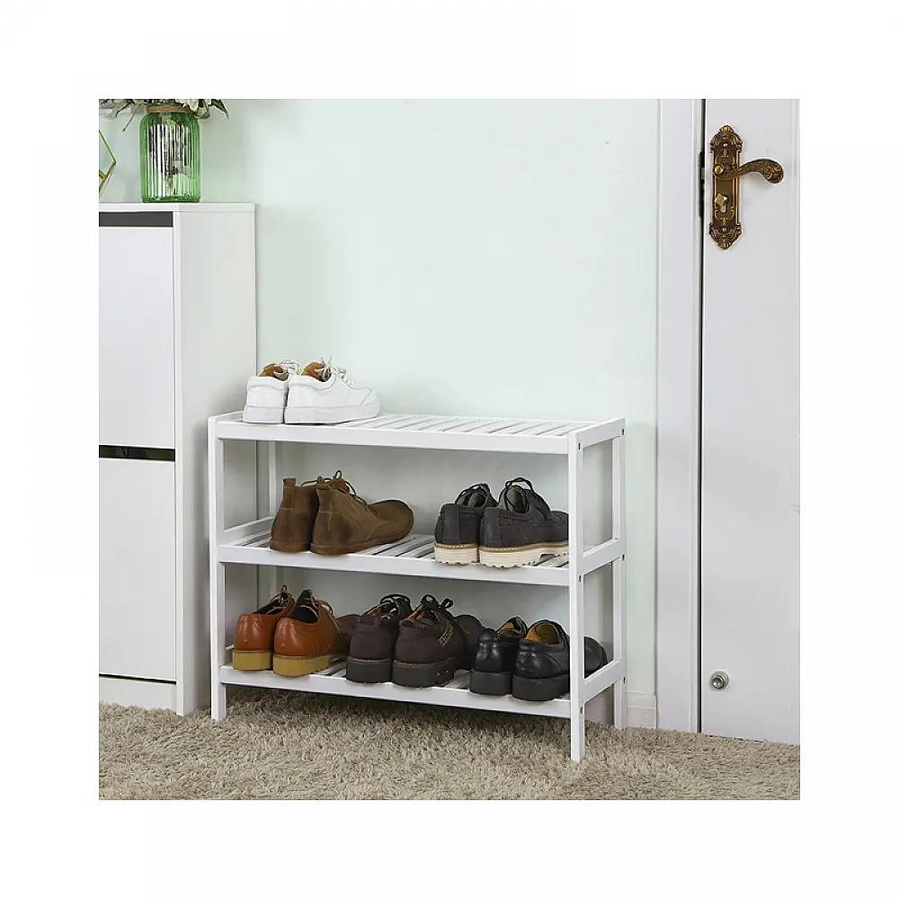 Ξύλινο Stand Αποθήκευσης Παπουτσιών με 3 Ράφια 70 x 26 x 55 cm Songmics LBS13W