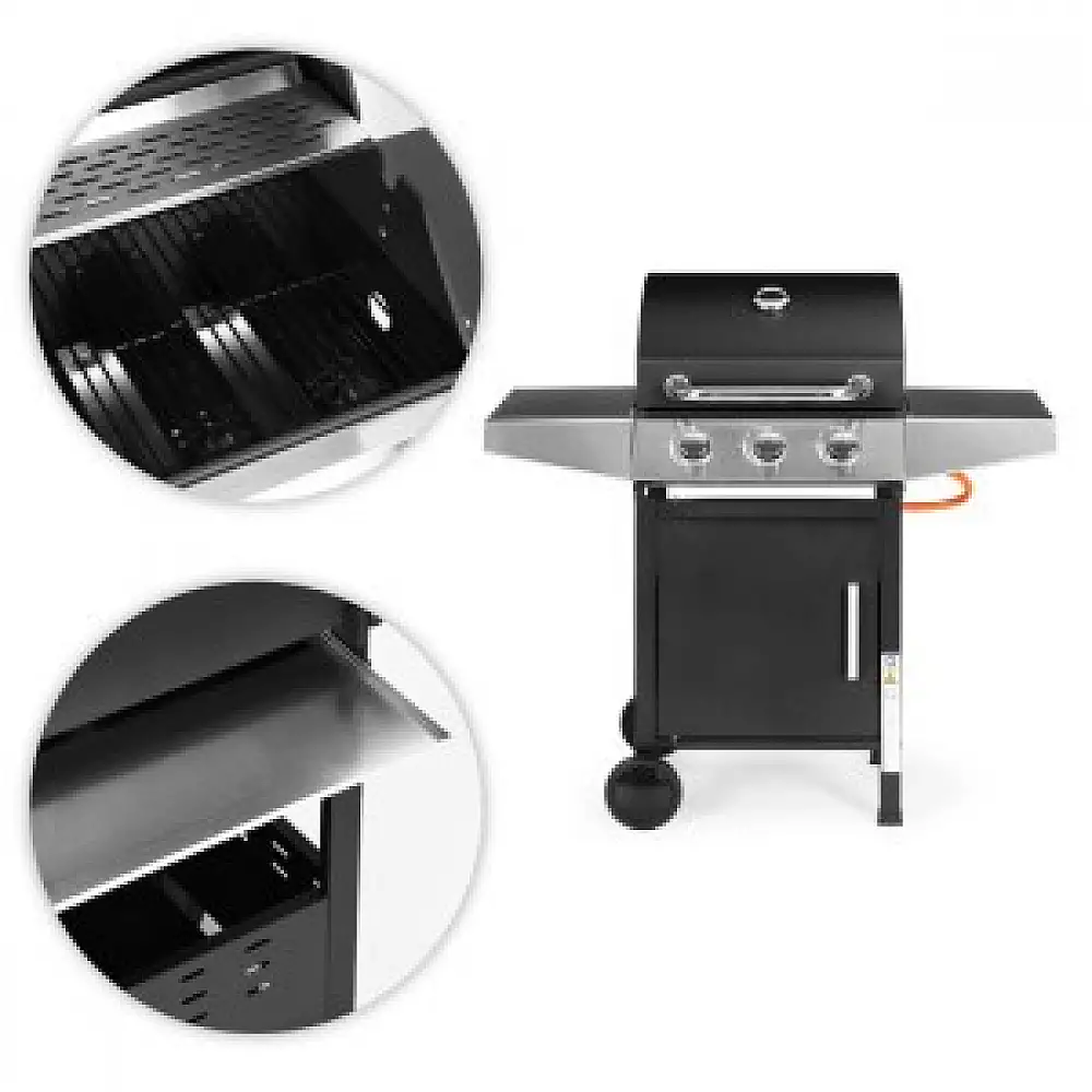 Multistore Ψησταριά Υγραερίου 10.2 kW με 3 Καυστήρες, Θερμόμετρο & Ρυθμιστή QL-02