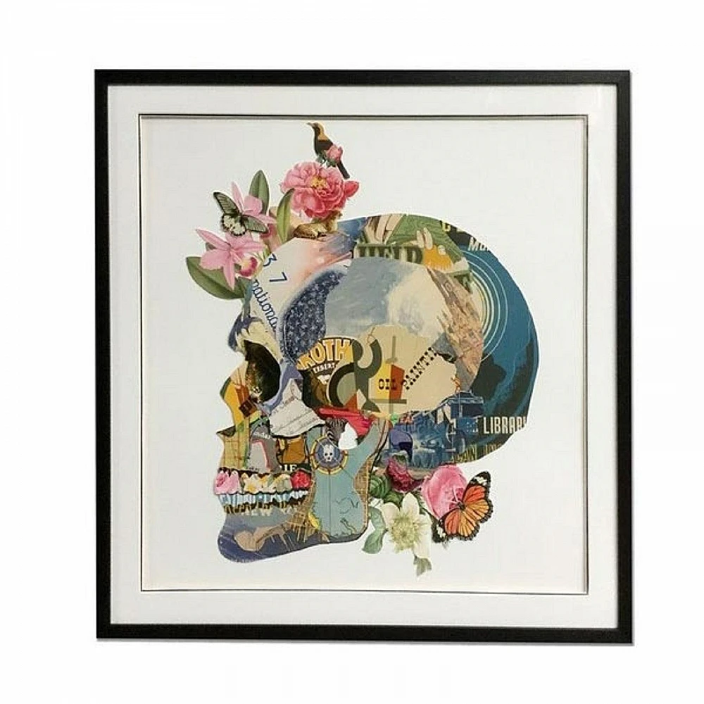 Supergreens Πίνακας Κολάζ “Skull” 100x100 εκ.