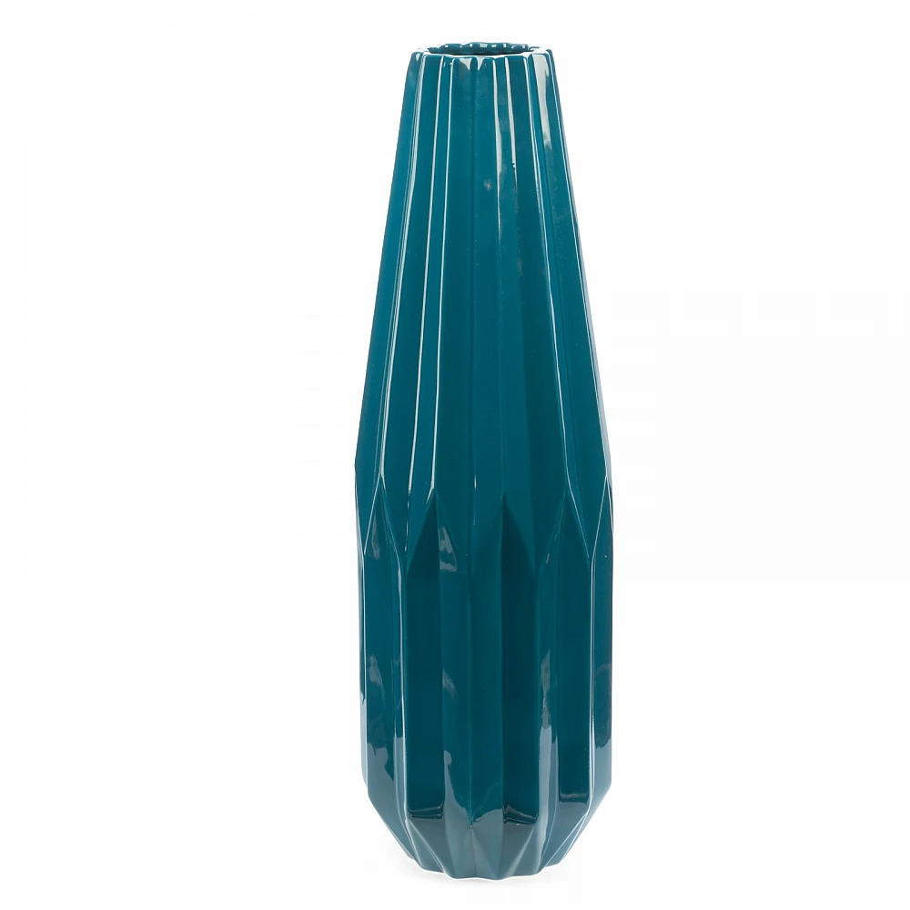 Supergreens Βάζο Κεραμικό "Contemporary" Μπλε 16x16x42 εκ.
