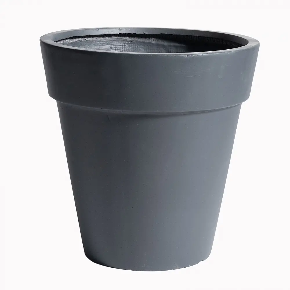 Supergreens Γλάστρα Πήλινη με Γείσο Γκρι 63x63x63 εκ.