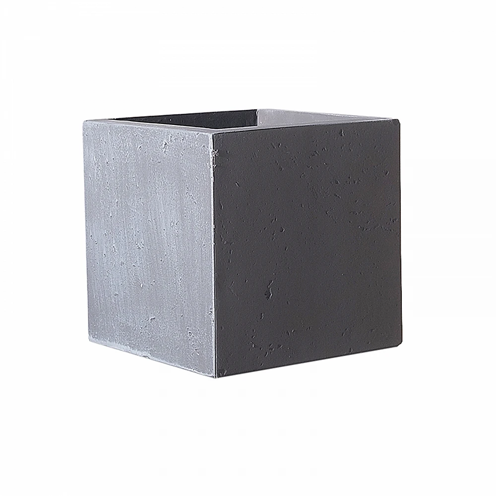 Supergreens Γλάστρα Πήλινη Τετράγωνη "Rocky" Γκρι XL 50x50x50 εκ.