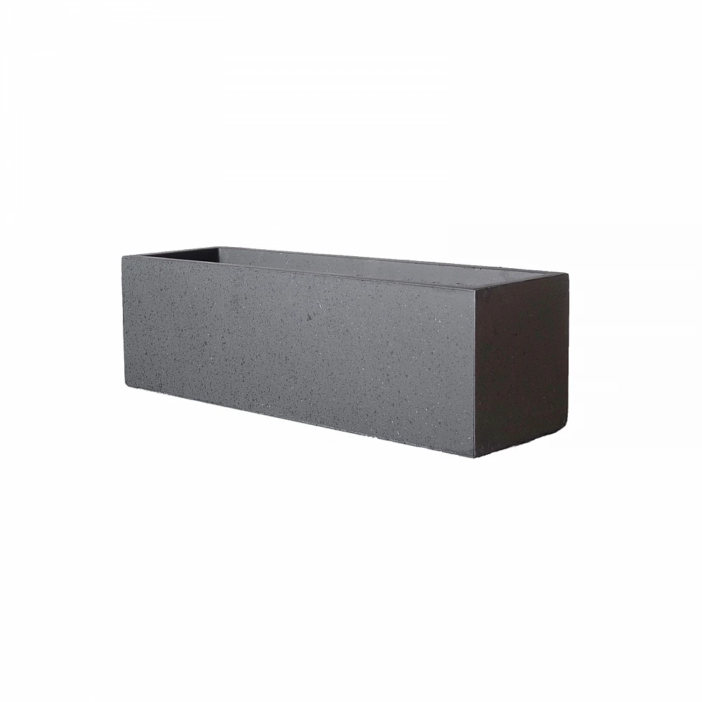 Supergreens Γλάστρα Πήλινη Ορθογώνια ''Terazzo'' Μαύρη S 60x19x19 εκ.