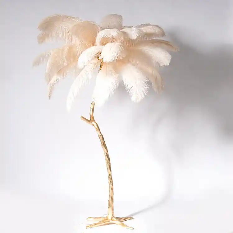 Supergreens Φωτιστικό Επιδαπέδιο ''Ostrich'' Μπεζ/Χρυσό 170 εκ.