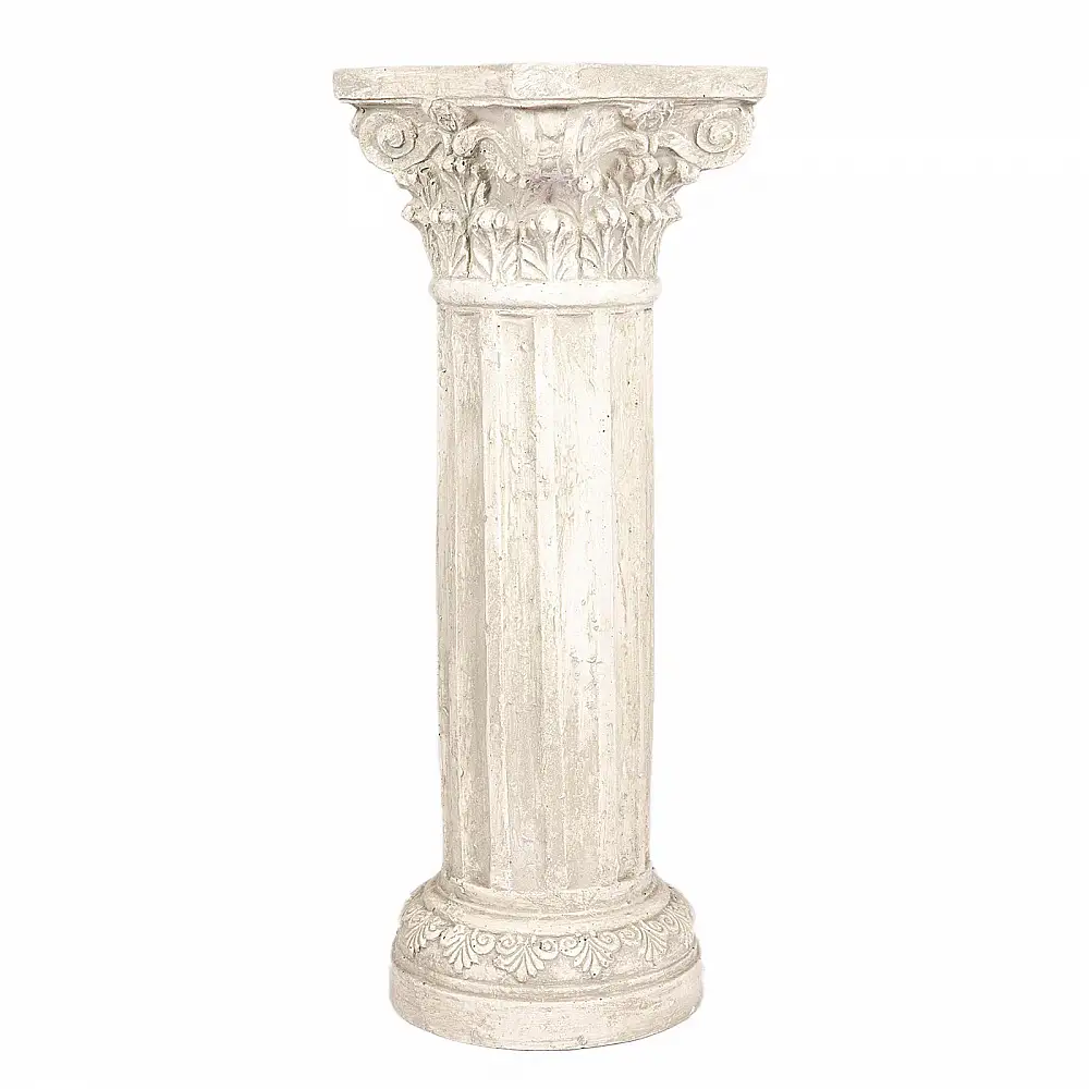 Supergreens Ανθοστήλη Τσιμεντένια Μπεζ 28x28x80 εκ.