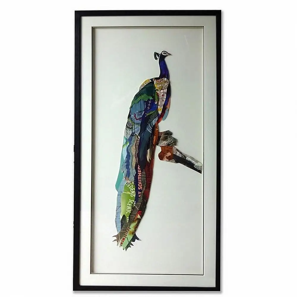 Supergreens Πίνακας Κολάζ “Peacock” 130x65 εκ.