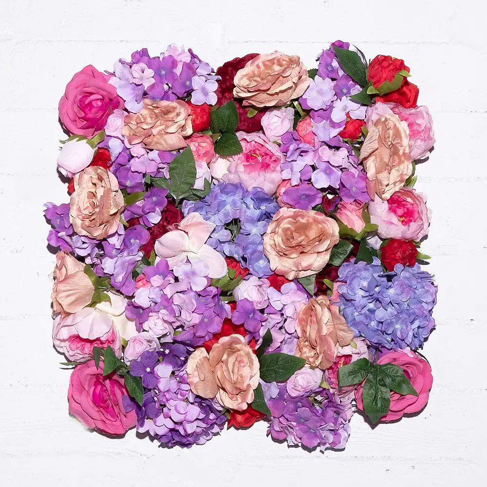 Supergreens Τεχνητή Φυλλωσιά Τριαντάφυλλο με Παιώνια Μωβ 50x50 εκ.