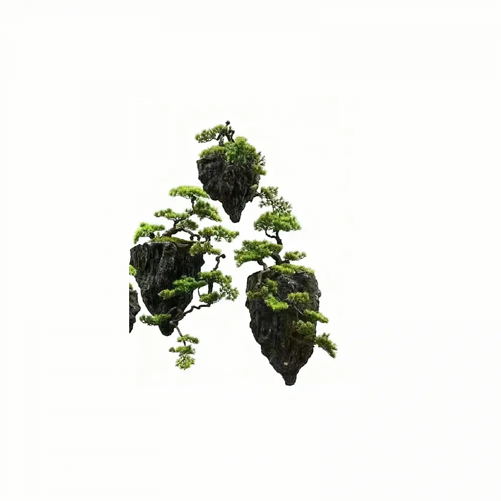 Supergreens Τεχνητό Κρεμαστό Μπονσάι Πεύκο σε Πέτρα "Sky Root" Πράσινο 70 εκ.