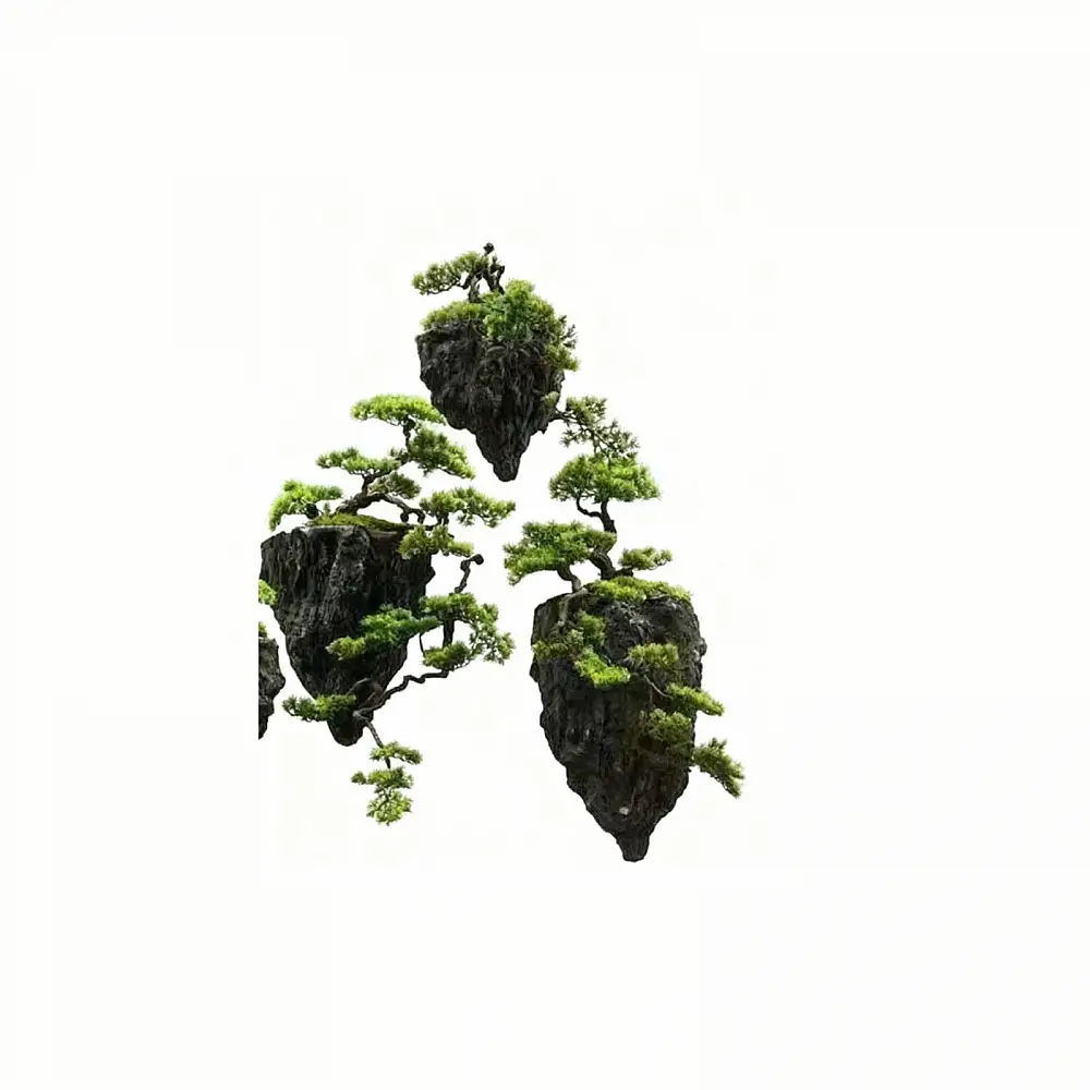 Supergreens Τεχνητό Κρεμαστό Μπονσάι Πεύκο σε Πέτρα "Floating Stone" Πράσινο 100 εκ.