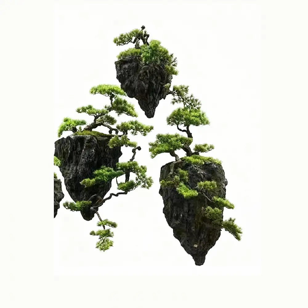 Supergreens Τεχνητό Κρεμαστό Μπονσάι Πεύκο σε Πέτρα "Aerial Rock" Πράσινο 130 εκ.
