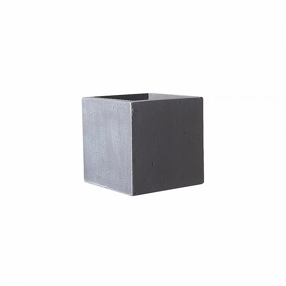 Supergreens Γλάστρα Πήλινη Τετράγωνη "Rocky" Γκρι M 30x30x30 εκ.