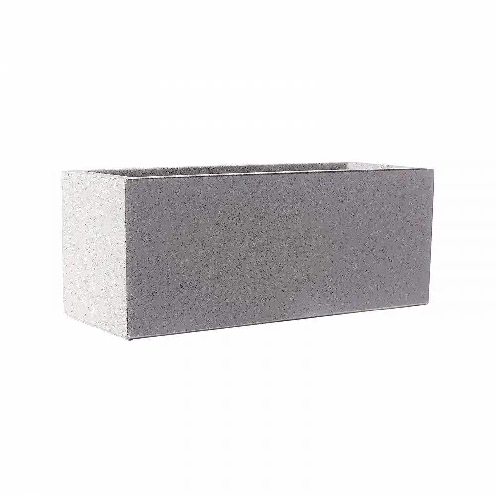 Supergreens Γλάστρα Πήλινη Ορθογώνια "Stone" Γκρι L 80x37x37 εκ.