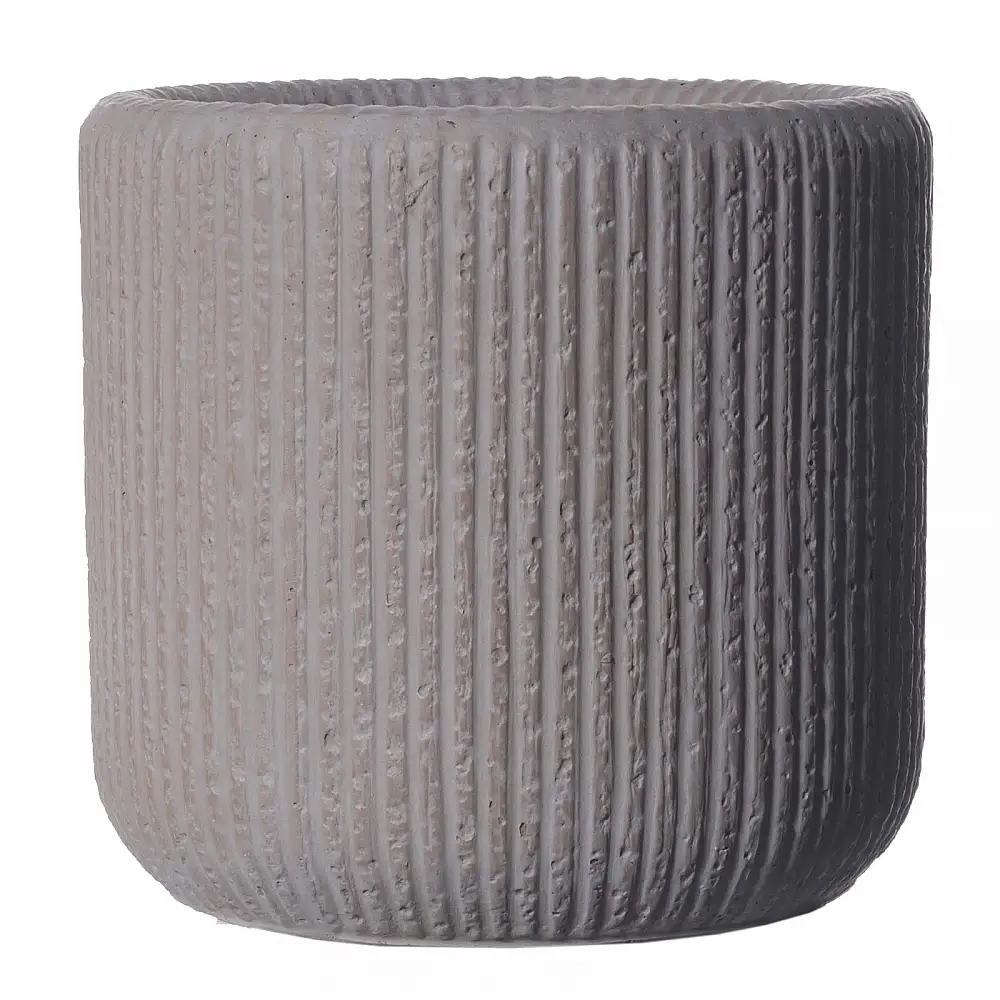 Supergreens Γλάστρα Πήλινη Στρογγυλή "Stripe" Καφέ XL 50x50x47 εκ.