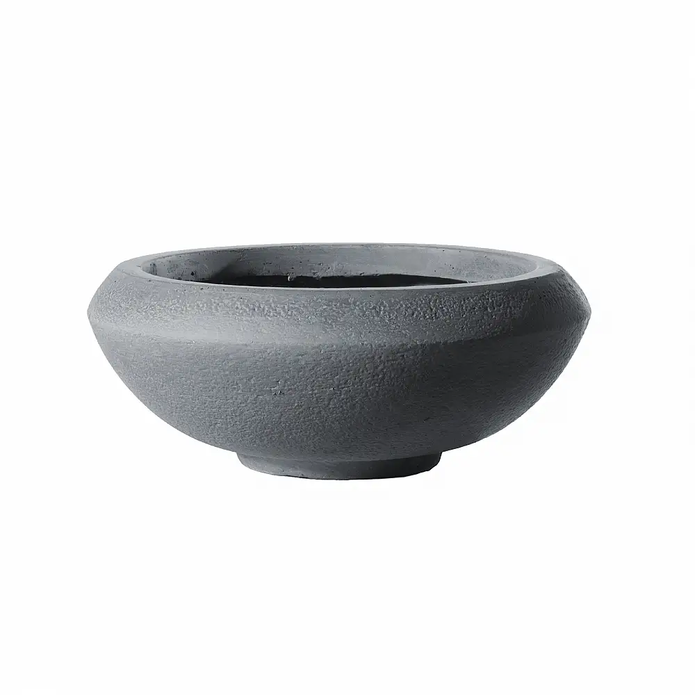 Supergreens Γλάστρα Πήλινη Οβάλ "Bastion" Γκρι L 55x55x23 εκ.