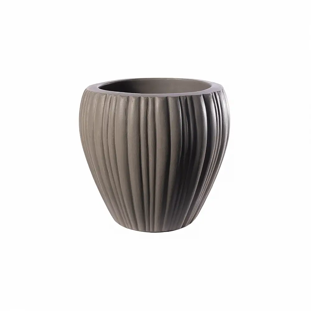 Supergreens Γλάστρα Τσιμεντένια Στρογγυλή "SolidFlora" Φυσική 30x30x28 εκ.