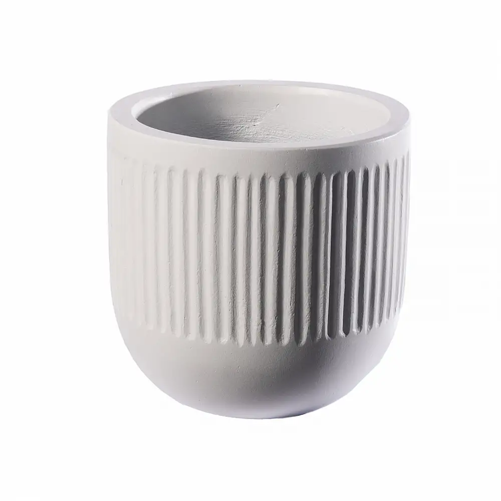 Supergreens Γλάστρα Τσιμεντένια Στρογγυλή "Vive" Λευκή 50x50x50 εκ.