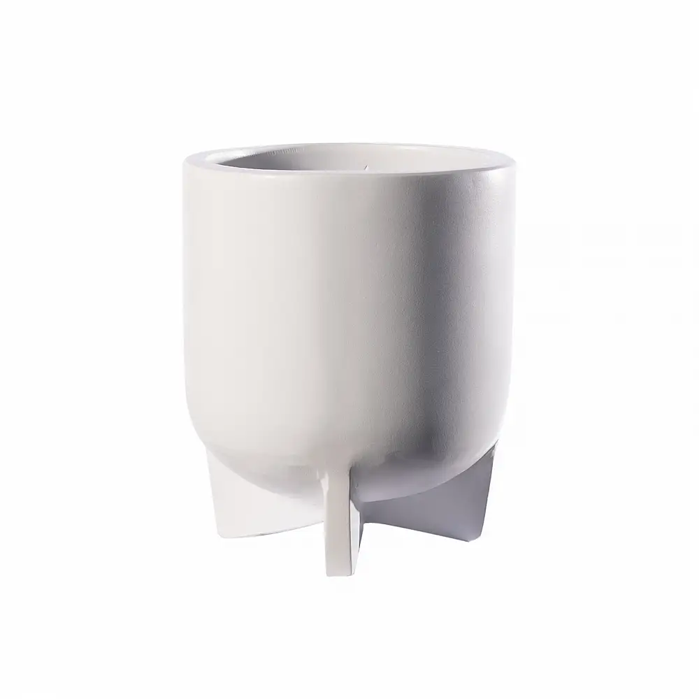 Supergreens Γλάστρα Τσιμεντένια Στρογγυλή "Nook" Λευκή 30x30x35 εκ.