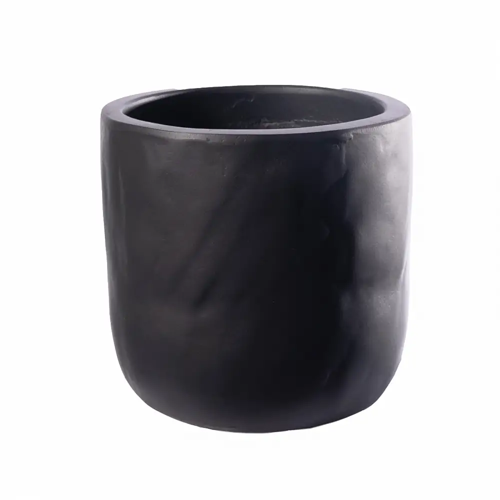 Supergreens Γλάστρα Τσιμεντένια Στρογγυλή "Gaze" Μαύρη 38x38x38 εκ.