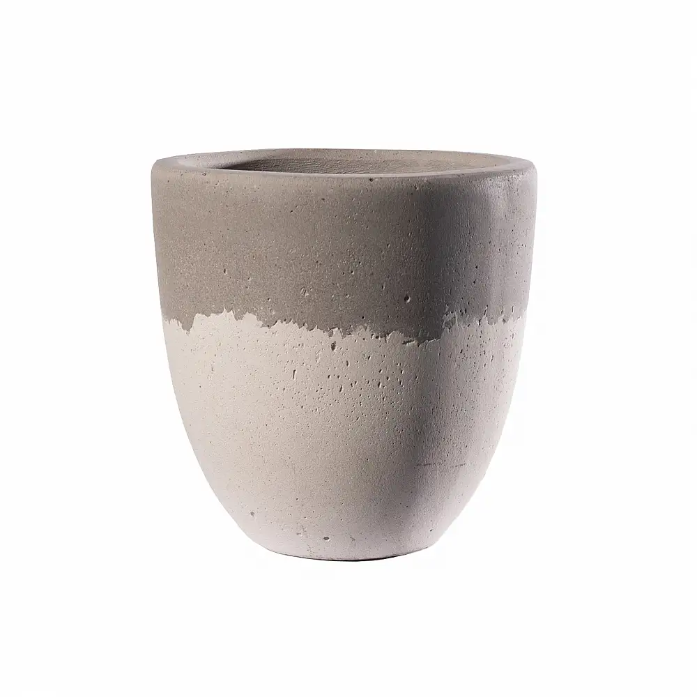 Supergreens Γλάστρα Τσιμεντένια Στρογγυλή "TerraVivax" Γκρι & Λευκή 40x40x40 εκ.