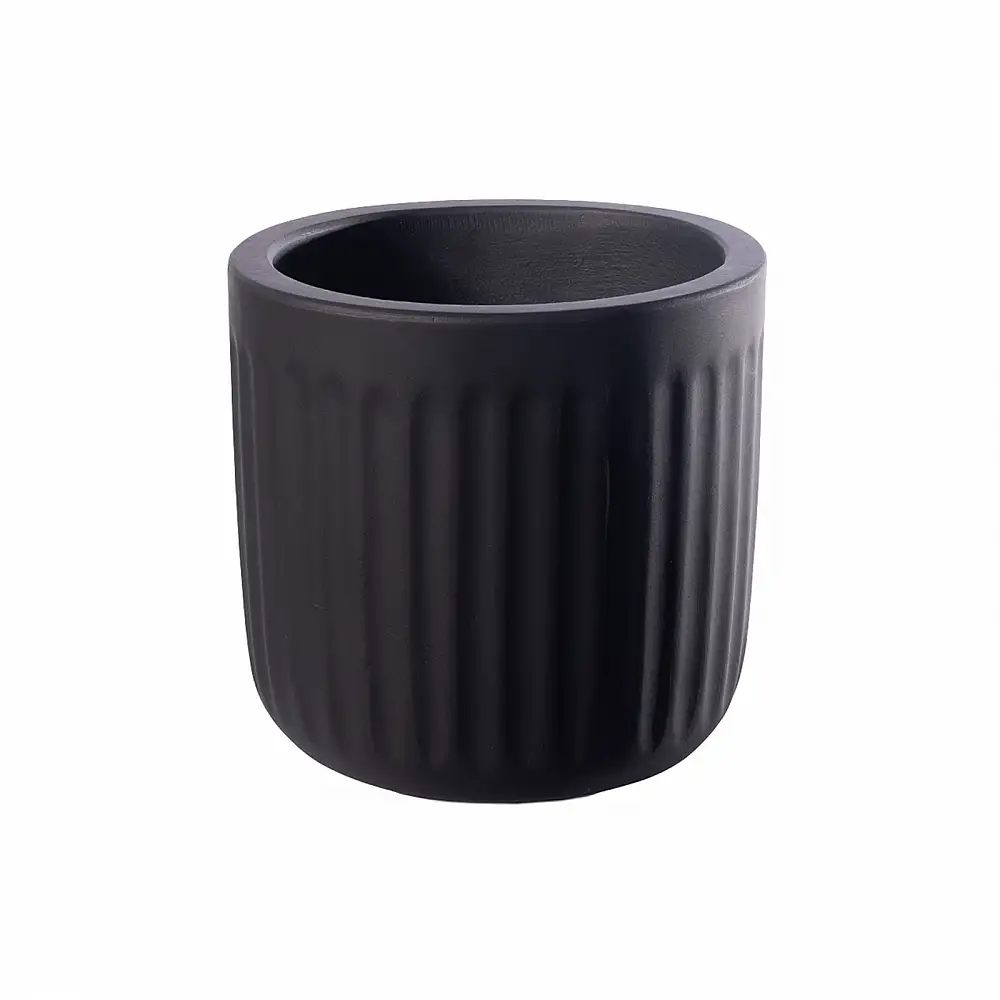 Supergreens Γλάστρα Τσιμεντένια Στρογγυλή "UrbanBloom" Μαύρη 33x33x30 εκ.