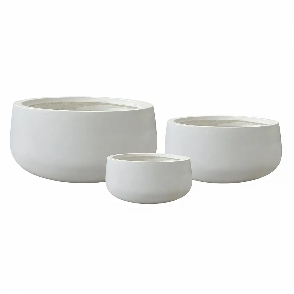 Supergreens Γλάστρα Πήλινη Οβάλ "Alba" Λευκό L 50x50x25 εκ.