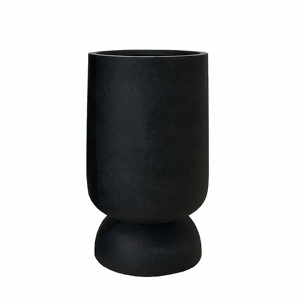 Supergreens Γλάστρα Πήλινη Κύλινδρος "Inverso" Μαύρο Wash M 40x40x86 εκ.