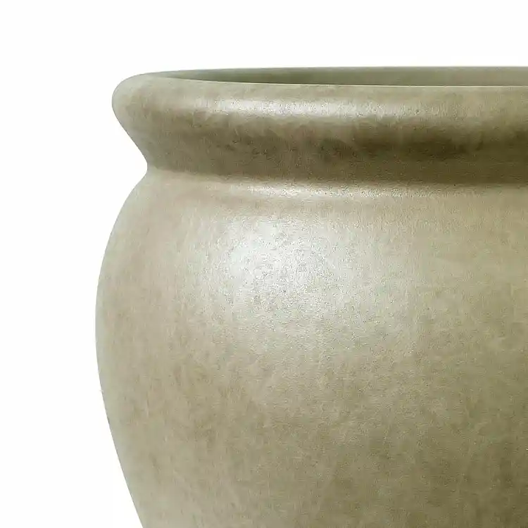 Supergreens Γλάστρα Ρητίνης Στρογγυλή "Terra Curve" Φυσικό L 48x48x37 εκ.