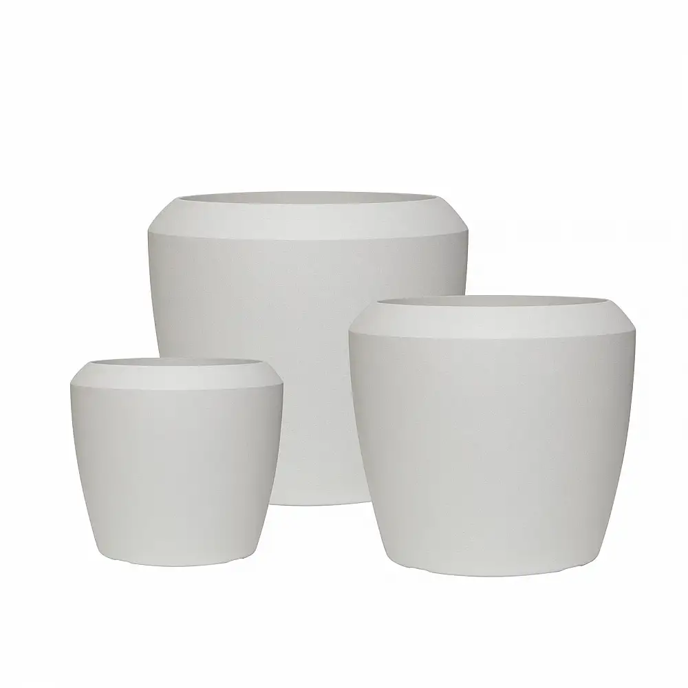 Supergreens Γλάστρα Ρητίνης Κυλινδρική "White Core" Λευκή S 33.5x33.5x30.5 εκ.