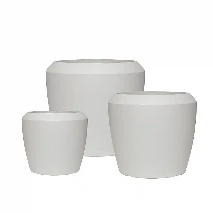 Supergreens Γλάστρα Ρητίνης Κυλινδρική "White Core" Λευκή M 44x44x39.5 εκ.