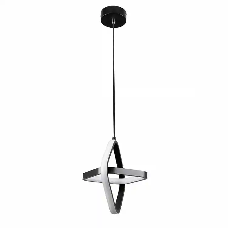 VenCore Duo Lume 6089-20005 - Μοντέρνο Κρεμαστό Φωτιστικό Οροφής Δίφωτο LED 22W Μαύρο Αλουμίνιο Γεωμετρικού Σχεδιασμού 24εκ με Ρυθμιζόμενο CCT Λευκό - Ημέρας - Θερμό - Χειρισμός CCT μέσω Διακόπτη On-Off