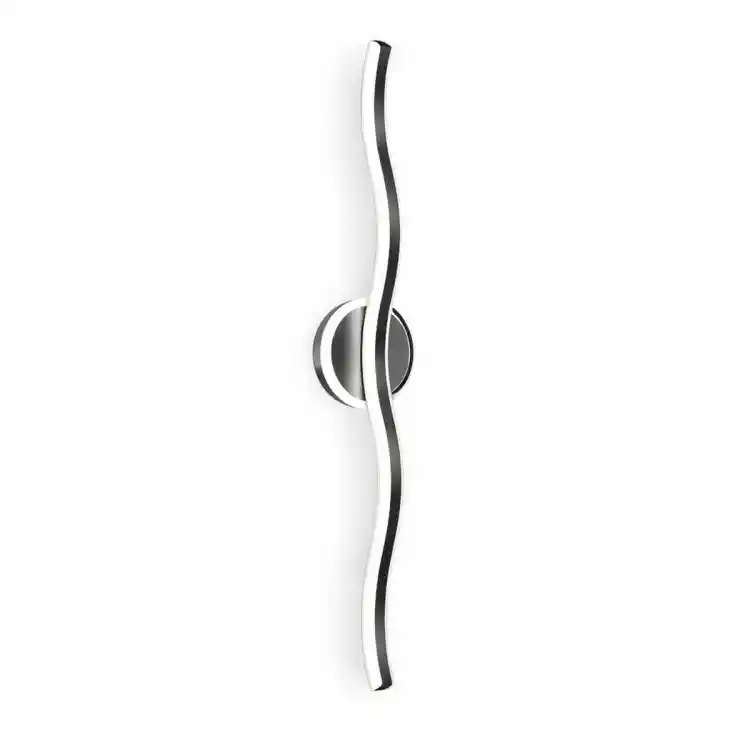 VenCore Velaris Black 6093-20150 - Μοντέρνο Επιτοίχιο Φωτιστικό Απλίκα LED 40CM 10W Μαύρο Αλουμίνιο με Ρυθμιζόμενο CCT Λευκό - Ημέρας - Θερμό - Χειρισμός CCT μέσω Διακόπτη On-Off