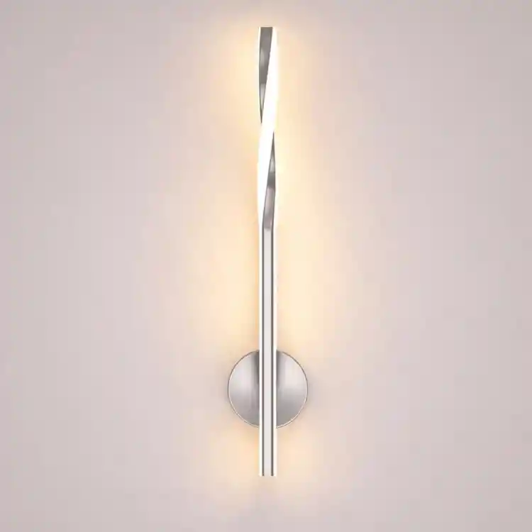 VenCore Twynor Silver 6093-20156 - Μοντέρνο Επιτοίχιο Φωτιστικό Απλίκα LED 40CM 10W Ασημί Αλουμίνιο με Ρυθμιζόμενο CCT Λευκό - Ημέρας - Θερμό - Χειρισμός CCT μέσω Διακόπτη On-Off