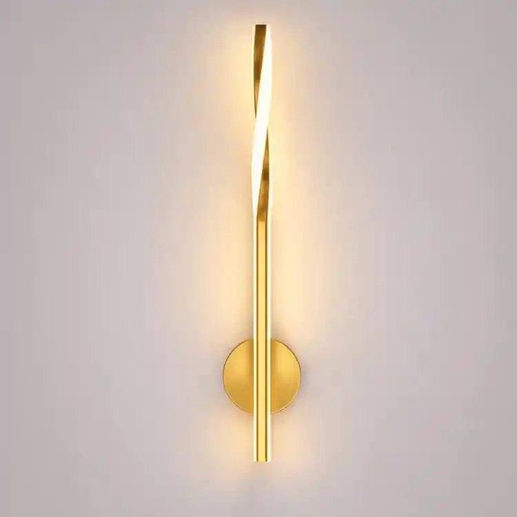 VenCore Twynor Gold 6093-20157 - Μοντέρνο Επιτοίχιο Φωτιστικό Απλίκα LED 40CM 10W Χρυσό Αλουμίνιο με Ρυθμιζόμενο CCT Λευκό - Ημέρας - Θερμό - Χειρισμός CCT μέσω Διακόπτη On-Off