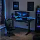 VenCore 2730-10007 - Gaming Desk Adjustable 120x60x72-112cm Black - Μοντέρνο Γραφείο Ρυθμιζόμενου Ύψους με Λειτουργία Μνήμης Gaming VenCore Μοριοσανίδας Carbon Fiber με Μεταλλικά Πόδια Μαύρο Μ120 x Π60 x Υ72-112cm
