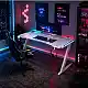 VenCore 2730-10010 - Gaming Desk 140x60x74cm White - Μοντέρνο Γραφείο Gaming VenCore Μοριοσανίδας Carbon Fiber με Μεταλλικά Πόδια Λευκό Μ140 x Π60 x Υ74cm