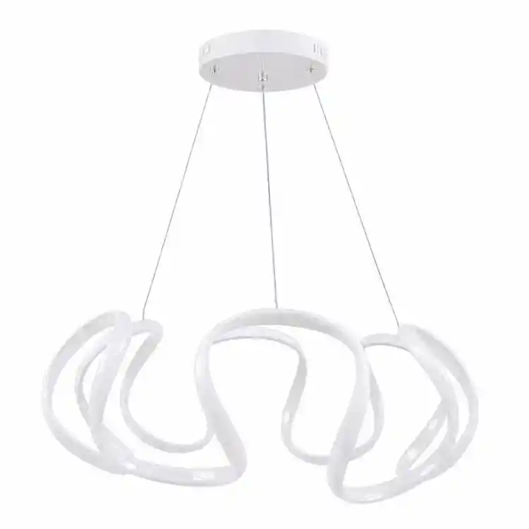 VenCore Nuvia White 7741-20032 - Μοντέρνο Κρεμαστό Φωτιστικό Οροφής LED 45W Λευκό Αλουμίνιο με Ρυθμιζόμενο CCT Λευκό - Ημέρας - Θερμό & Χειριστήριο - Φ48 x Υ18cm