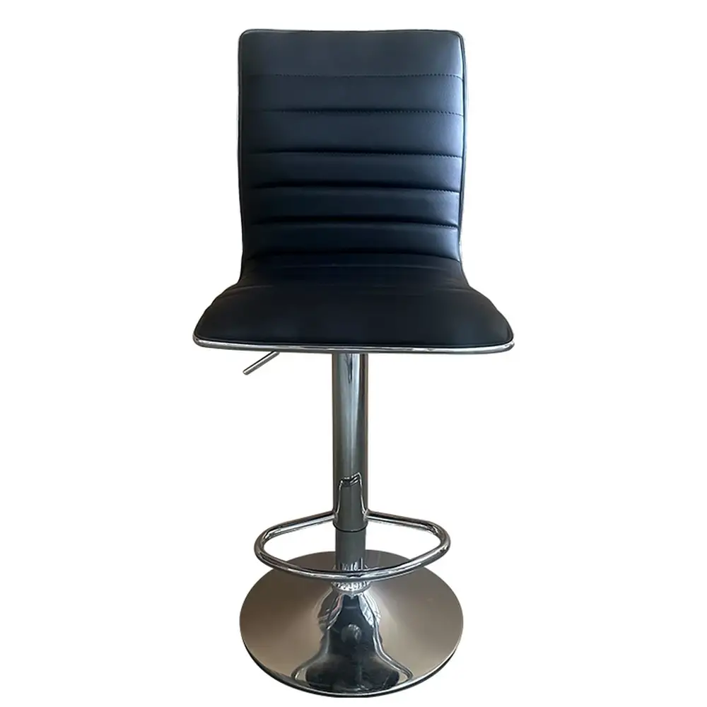 ArteLibre Σκαμπό Bar ArteLibre ENCANTA Μαύρο/Χρώμιο PU/Μέταλλο 41x50x59/94-80/115cm - 14600199 - inde.gr