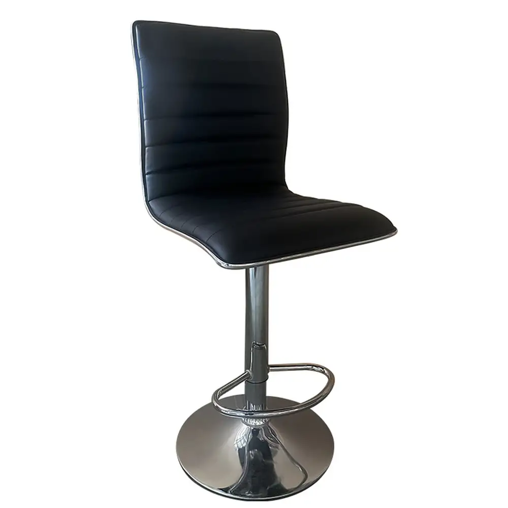 ArteLibre Σκαμπό Bar ArteLibre ENCANTA Μαύρο/Χρώμιο PU/Μέταλλο 41x50x59/94-80/115cm - 14600199 - inde.gr