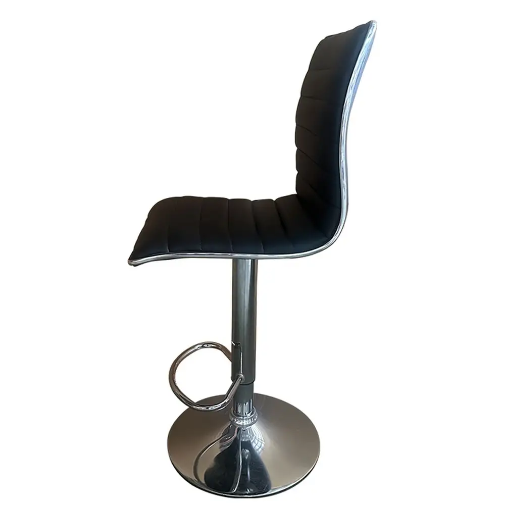 ArteLibre Σκαμπό Bar ArteLibre ENCANTA Μαύρο/Χρώμιο PU/Μέταλλο 41x50x59/94-80/115cm - 14600199 - inde.gr