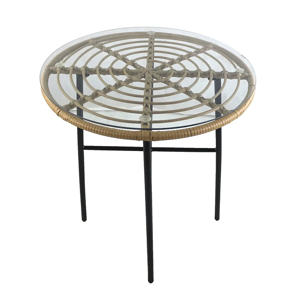 ArteLibre Τραπέζι Κήπου ArteLibre APPIUS Φυσικό/Μαύρο Μέταλλο/Rattan/Γυαλί 70x70x74cm - 14510041 - inde.gr ArteLibre Τραπέζι Κήπου ArteLibre APPIUS Φυσικό/Μαύρο Μέταλλο/Rattan/Γυαλί 70x70x74cm - 14510041 - inde.gr