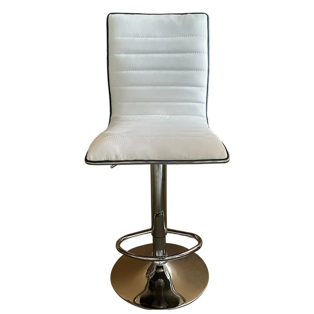 ArteLibre Σκαμπό Bar ArteLibre ENCANTA Λευκό/Χρώμιο PU/Μέταλλο 41x50x59/94-80/115cm - 14600200 - inde.gr