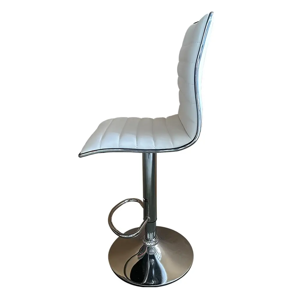 ArteLibre Σκαμπό Bar ArteLibre ENCANTA Λευκό/Χρώμιο PU/Μέταλλο 41x50x59/94-80/115cm - 14600200 - inde.gr