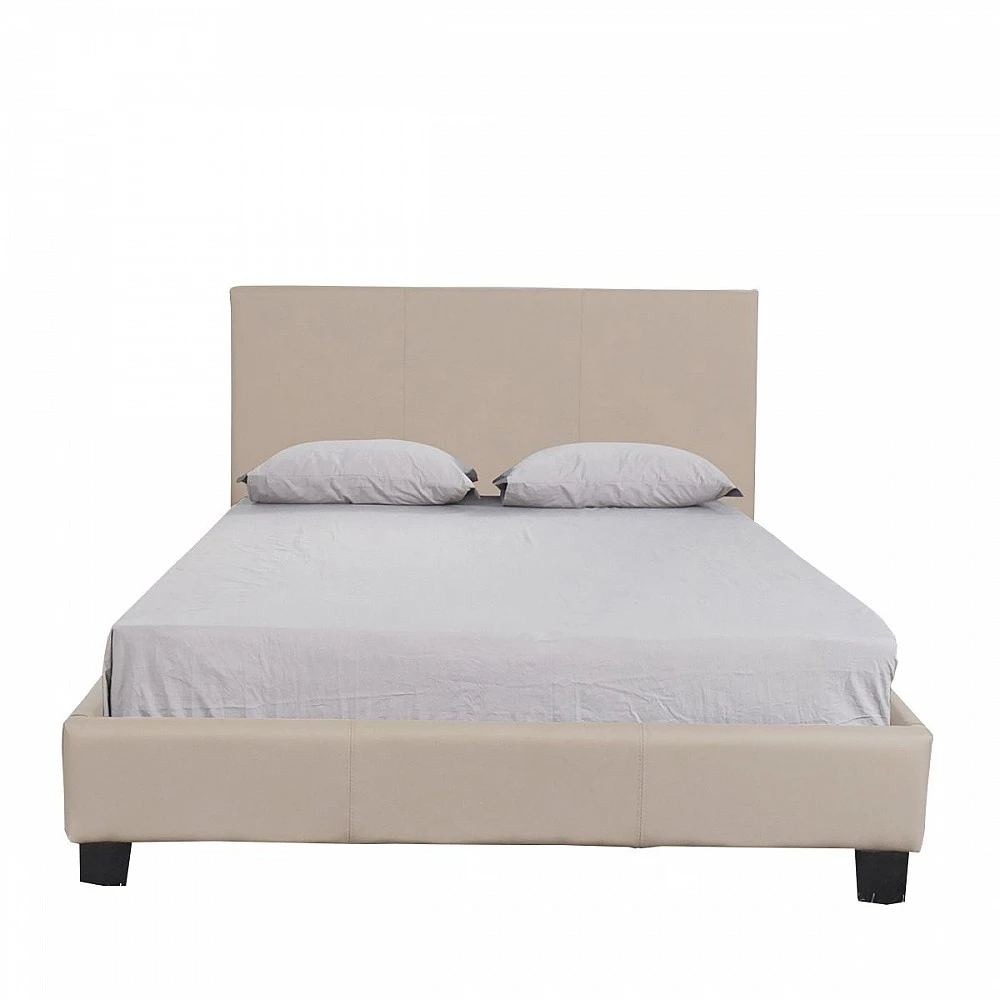 ArteLibre Κρεβάτι ArteLibre AZALEA Capuccino PU 213x131x88cm (Στρώμα 120x200cm) - 14320002 - inde.gr