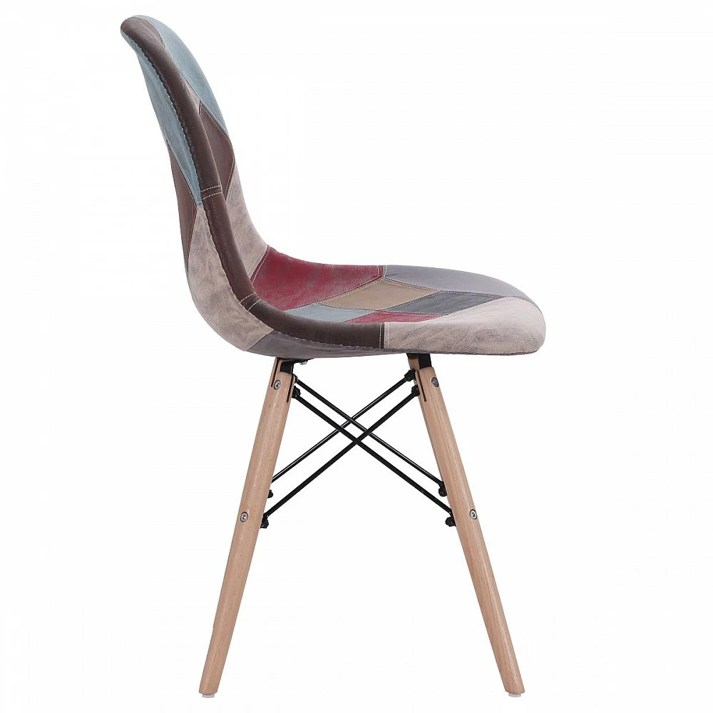 ArteLibre Καρέκλα ArteLibre CORYLOUS Patchwork Microfiber Ύφασμα/Ξύλο 51x46x82cm - 14590002 - inde.gr