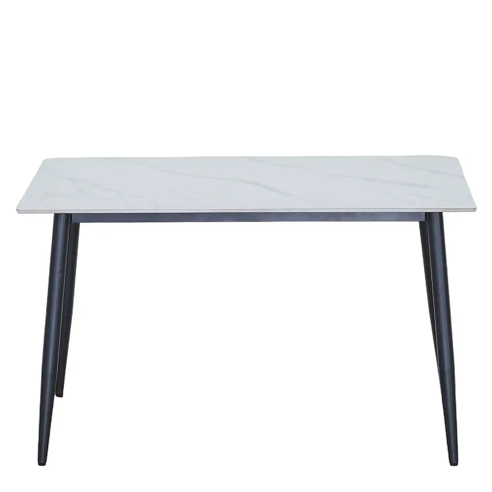 ArteLibre Τραπέζι Τραπεζαρίας ArteLibre VENSHIRE Λευκό Μάρμαρο/Μαύρο Κεραμικό/Μέταλλο 121x72x73cm - 15340050 - inde.gr