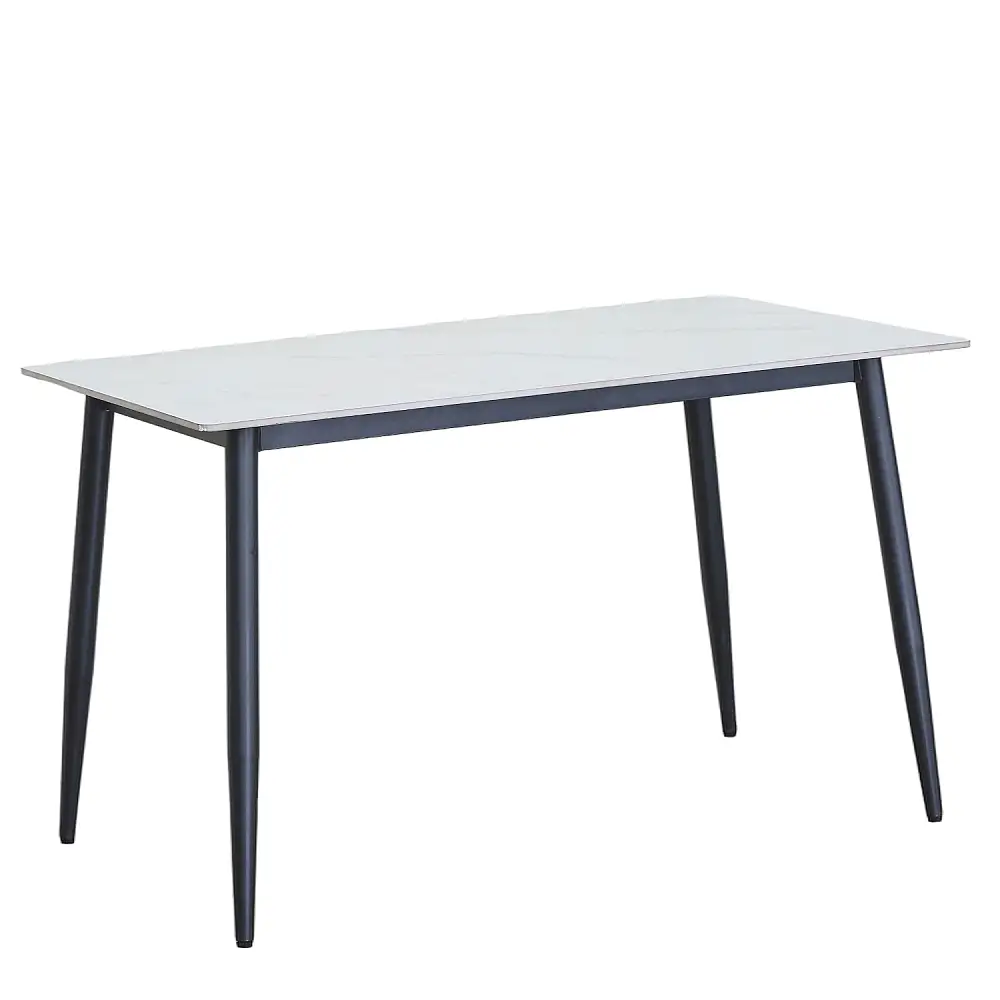 ArteLibre Τραπέζι Τραπεζαρίας ArteLibre VENSHIRE Λευκό Μάρμαρο/Μαύρο Κεραμικό/Μέταλλο 121x72x73cm - 15340050 - inde.gr