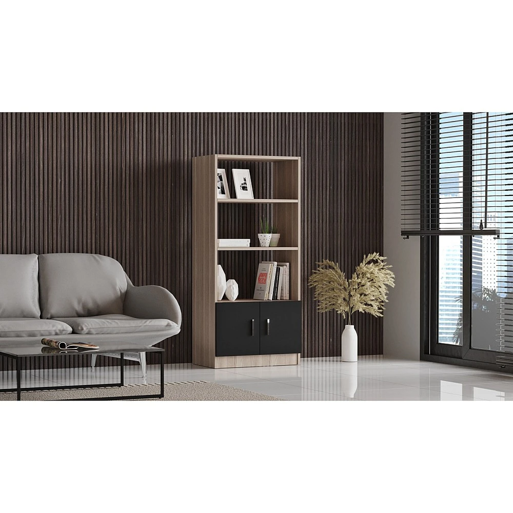 ArteLibre Βιβλιοθήκη ArteLibre EDGWARE Οξιά/Μαύρο Μοριοσανίδα 63.6x37.6x140cm - 15350131 - inde.gr ArteLibre Βιβλιοθήκη ArteLibre EDGWARE Οξιά/Μαύρο Μοριοσανίδα 63.6x37.6x140cm - 15350131 - inde.gr