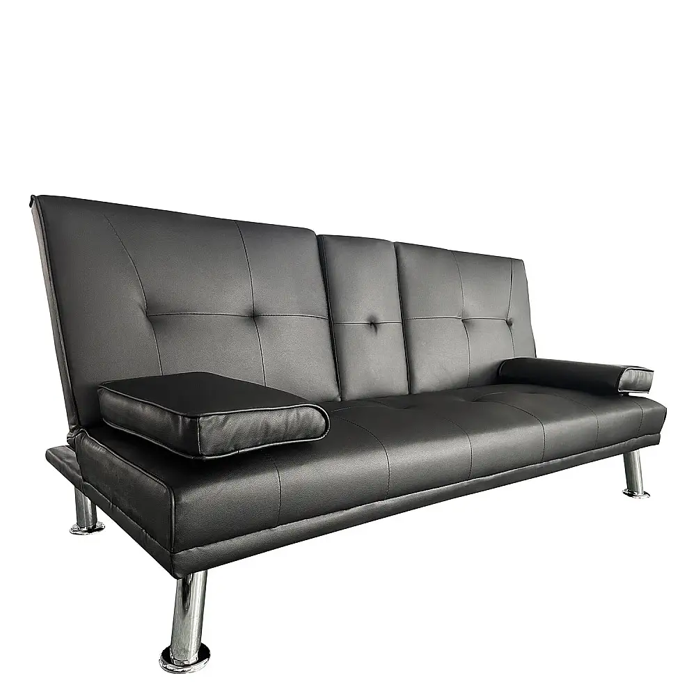 ArteLibre Καναπές Κρεβάτι Τριθέσιος ArteLibre ALFRED Μαύρο PU 164x76.5x79cm - 14290053 - inde.gr